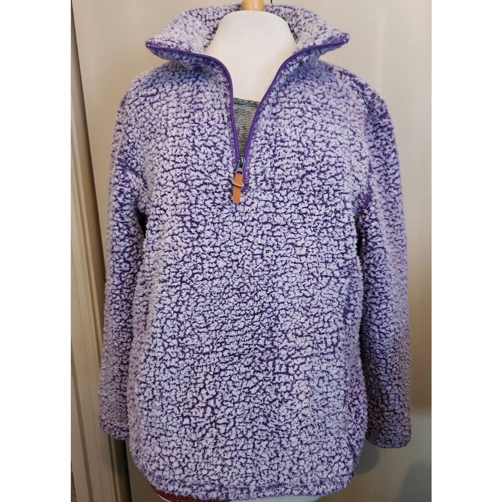 O4 Victory Outfitters warm purple sherpa 1/4 zip Jacket